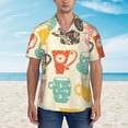 thumbnail image 4 of Bixox Men's Hawaiian Shirts Men's Vintage Cup Print Short-Sleeve Shirt-Large, 4 of 8