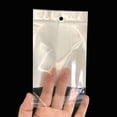 thumbnail image 5 of 100pcs Self Sealing Plastic OPP Bags Hanging Self Adhesive White Pouches for Wedding Party Jewelry Packaging Retail Display Bag 10x15.5cm, 5 of 6
