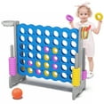 thumbnail image 4 of KORIMEFA Jumbo 4-to-Score Giant Game Set, 4 in 1 Row for Kids Adults, 3.5FT Tall Indoor & Outdoor Game Set with 42 Jumbo Rings & Quick-Release Slider, Perfect for Holiday Party Family Game, 4 of 10