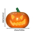 thumbnail image 3 of Halloween Pumpkin Lantern Light - Battery Operated Glowing Vintage Style Outdoor Decor with Classic Pumpkin Face Design for Garden, Yard, and Indoor Tabletop Home Party Decorations (Orange), 3 of 5