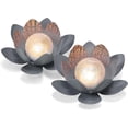 thumbnail image 1 of Luces solares para exteriores, elegante farol solar de vidrio agrietado, metal gris resistente al agua, LED blanco cálido, crea un ambiente para jardín, patio y decoración de césped, 1 of 6
