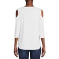 thumbnail image 2 of Nine.Eight Women’s Cold Shoulder Blouse, 2 of 5