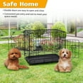 thumbnail image 3 of ZephyPaws 24" Foldable Metal Wire Dog & Cat Kennel with Divider Panel and Leak-Proof Tray, Portable Pet Cage for Indoor Outdoor Use, Black, 3 of 8