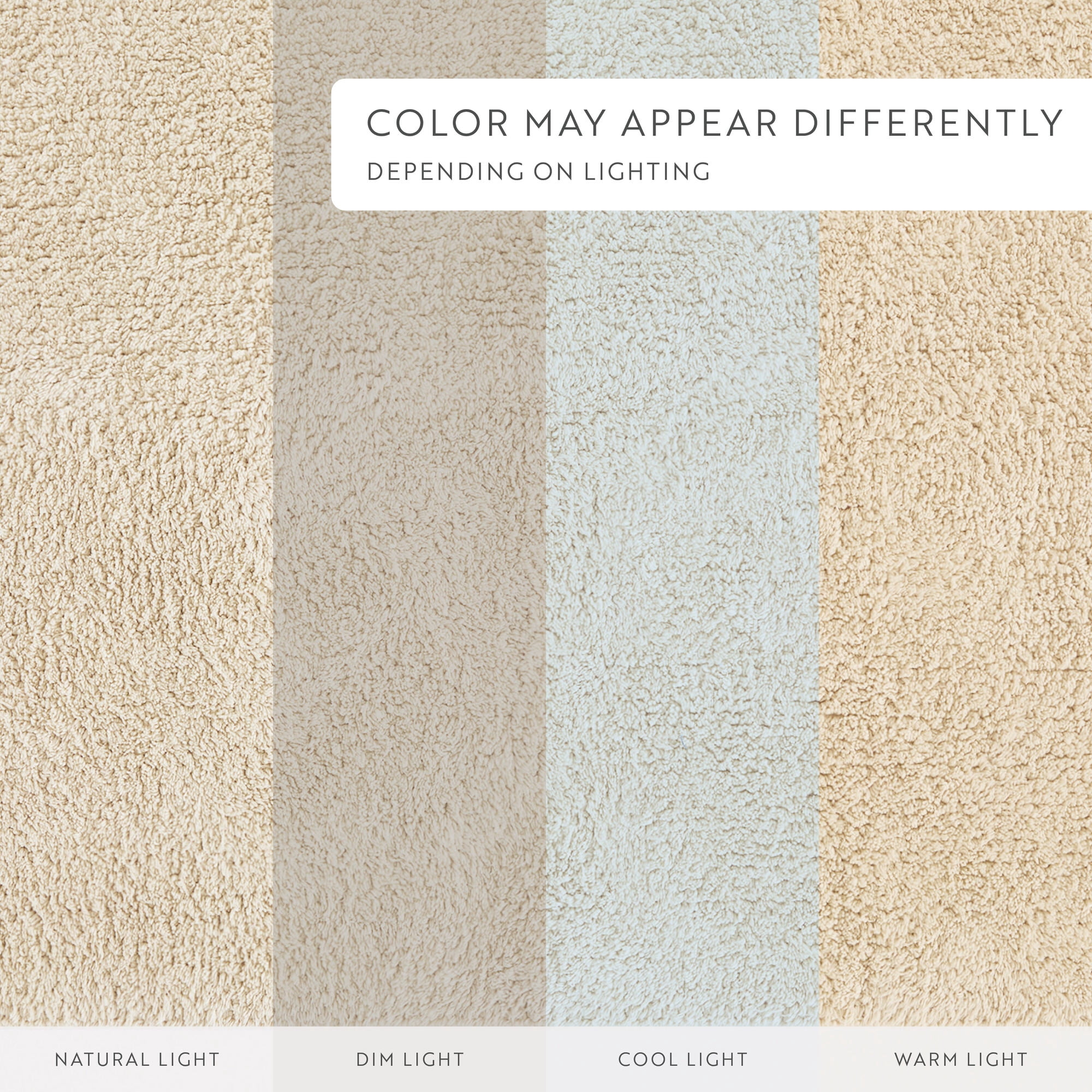 Noble Linens Reversible Cotton Bath Mat, 24 in x 17 in, Natural