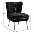 thumbnail image 3 of Meridian Furniture Tess Black Velvet Accent Chair with Gold Legs, 3 of 5