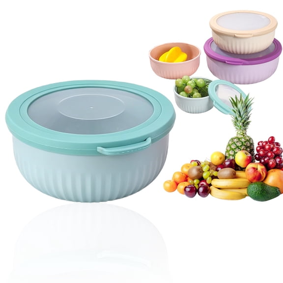 VHXWUGN Table Concept Food Storage Containers, Plastic Bowls with Lids, Mixing Bowls, Food Prep Containers, Meal Prep Container, 1 Piece Blue Mini