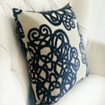 thumbnail image 3 of Plutus Serendepity Navy and Taupe Handmade Luxury Pillow - Double sided 24" x 24", 3 of 3