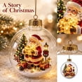 thumbnail image 2 of Glowing Christmas Story Ornament, Light-Up Mini Holiday Scene with Warm LED Light, Festive Keepsake Gift for Home Christmas Party Decoration(Santa Claus), 2 of 6
