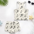 thumbnail image 6 of COEQINE Girls Two Piece Tankini Swimsuit Racerback Bathing Suit with Chest Pad, Summer Hawaiian Swimwear with Boyshort for Kids 6-7 Years, for Water Play, Musical Notes Beige, 6 of 8