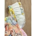 thumbnail image 5 of Genuiskids Baby Girl Easter Outfit Vintage Bunny Print Romper Onesie Ruffle Lace Halter Bubble Rompers Cute Bodysuit, 5 of 7