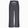 thumbnail image 4 of NOLDARES Girls Sweatpants Front Seam Drawstring High Waist Wide Leg Sweat Pants Baggy Causal Kids High Waisted(Dark Gray,4-6 Y), 4 of 4