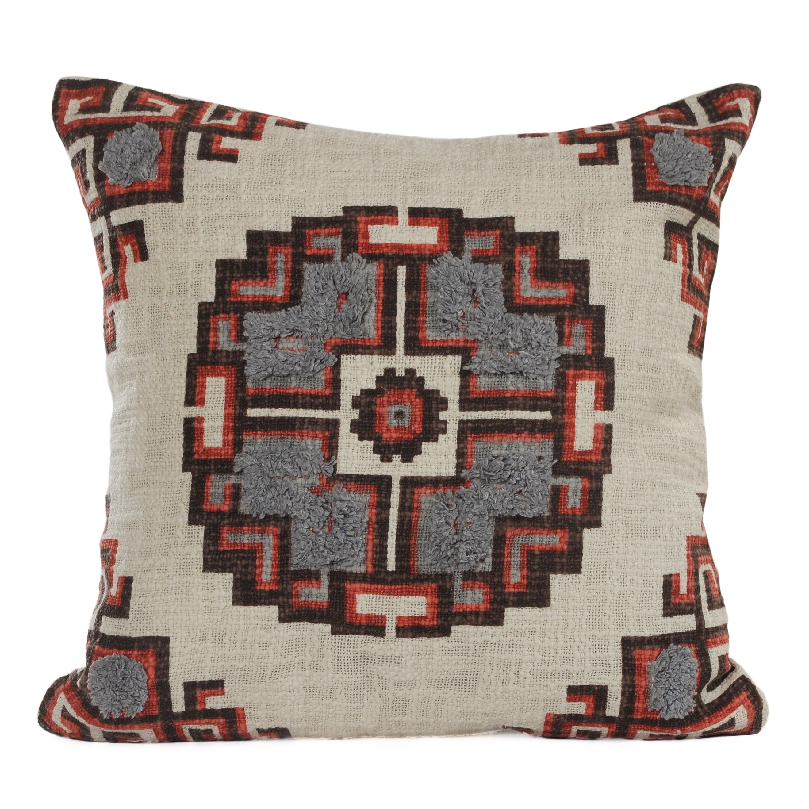 Harlow Hill Qasim 18" x 18" Brown/Beige Geometric Cotton Adult Decorative Throw Pillow Cover