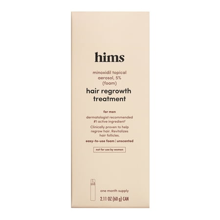 hims Extra Strength Hair Regrowth Treatment for Men with 5% Topical Minoxidil Foam for Hair Loss and Thinning Hair, Unscented No Drip Formula, 3 Month Supply