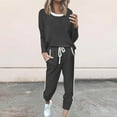 thumbnail image 3 of Travel Outfits for Women for Going out New Sweatsuit for Women 2 Piece Outfits Casual Pullover Sweatshirt and Sweatpants Jogger Lounge Matching Sets Gray XL, 3 of 6