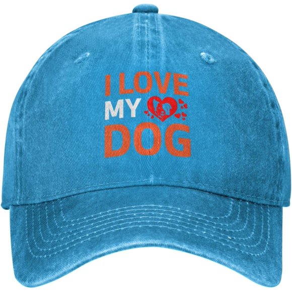 Casquette de Baseball J'aime Mon Chien pour Hommes Femmes Chapeau Ajustable Camionneur Chapeau Golf Chapeaux Papa