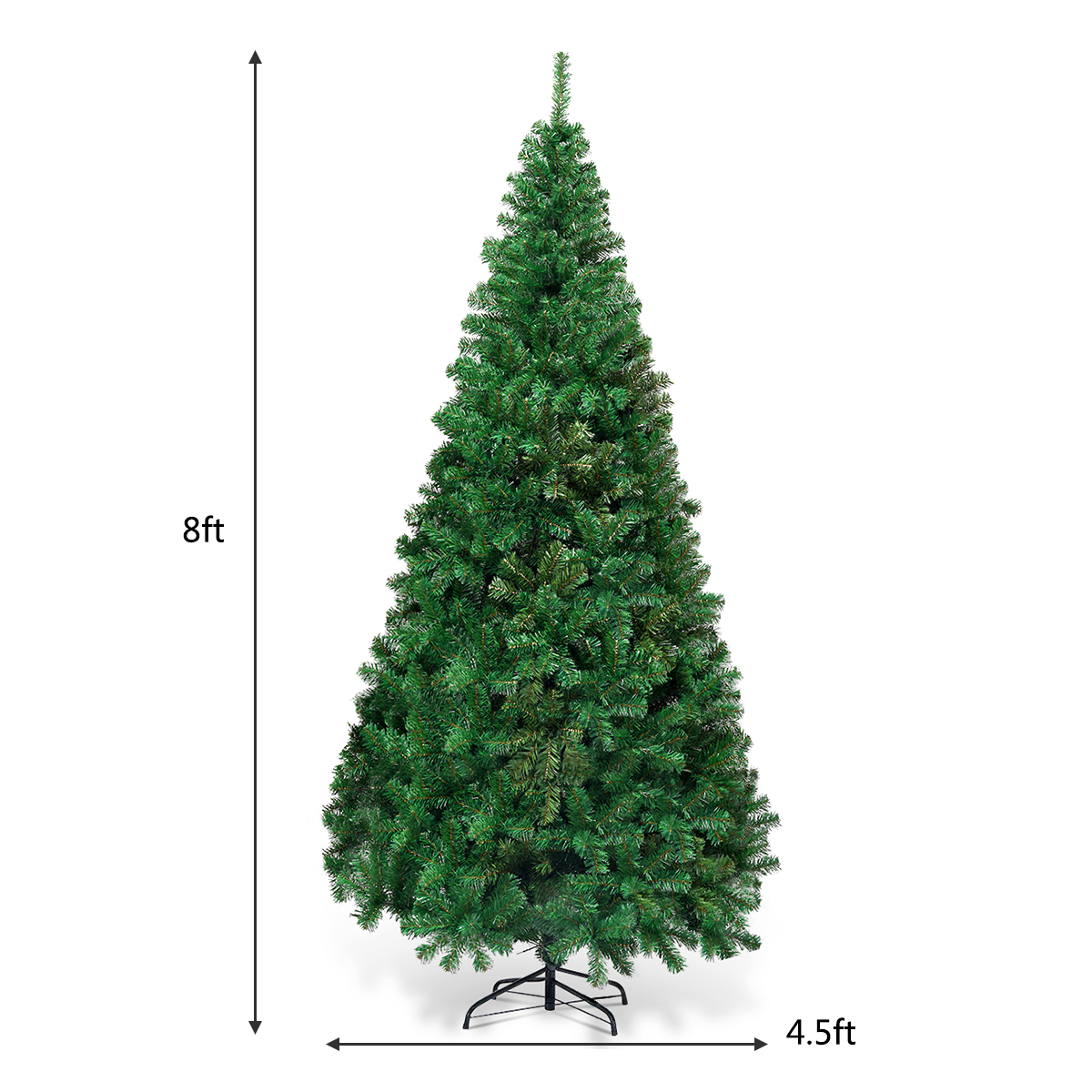 Costway 8Ft Artificial PVC Christmas Tree Stand Indoor Outdoor Green - image 3 of 10
