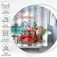 thumbnail image 4 of Merry Christmas Shower Curtains Set Red Truck Candy Cane Vintage Farmhouse Full Moon Snowflake Shower Curtain Sets with Hooks 84x72 Inches for Bathroom Bath Decor Waterproof Polyester Fabric, 4 of 5