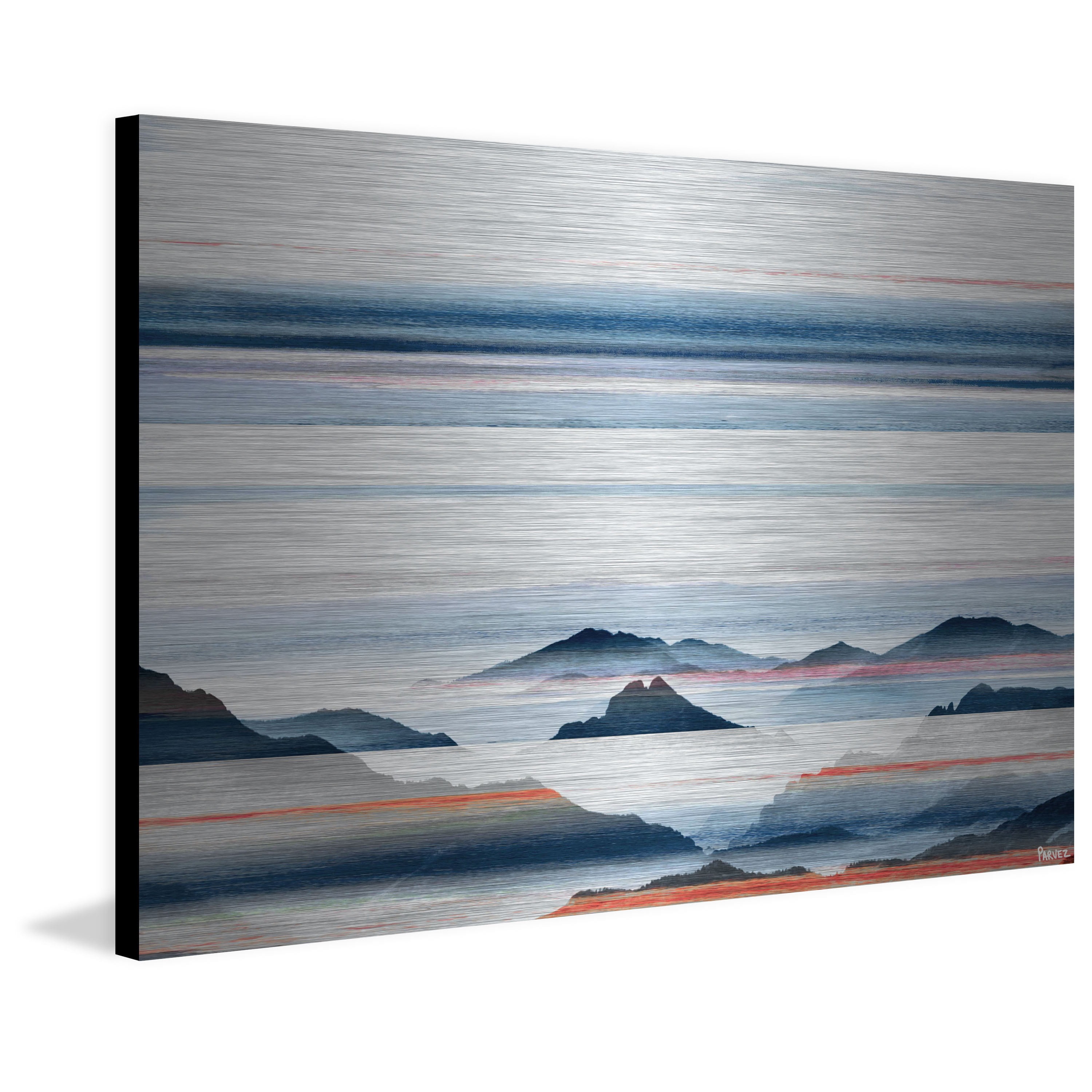 Parvez Michel Inc Parvez Taj - Hidden Blue Mountains Painting Print on Brushed Aluminum