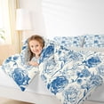 thumbnail image 4 of Homewish Vintage Floral Full Size Comforter Sets,Colorful Natural Plant Bedding Comforter Set,Blue Flower Bedding Sets For Girls,Breathable Home Decor Reversible,3 Pieces, 4 of 8