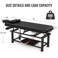 thumbnail image 6 of Holaki 75" Electric Massage Table with Adjustable Backrest and Storage Shelf, Height Adjustable Heavy Duty PU Leather Spa Treatment Bed, Black, 6 of 11