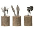 thumbnail image 6 of Set of 3 Rustic Wooden Round Handcrafted Holder Organizer for Flatware Utensil and Supplies, 6 of 7