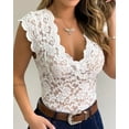 thumbnail image 1 of Women Ladies Summer Lace Blouse Transparent Shirts Tops, 1 of 5