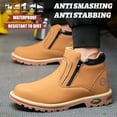 thumbnail image 4 of Steel Toe Boots for Men Industrial Construction Anti-puncture Double Sided Zipper Work Safety Shoes Non-Slip Waterproof Hiking Shoes, 4 of 10