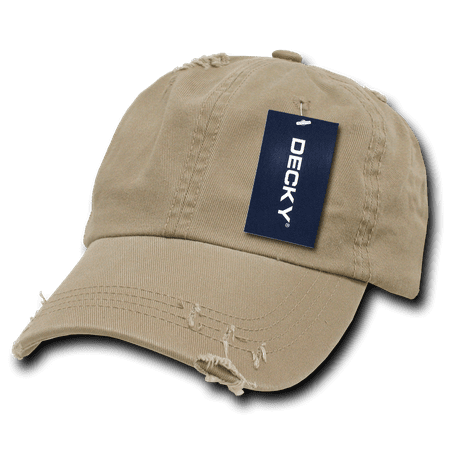 DECKY Vintage Frayed Washed Polo Hats Hat Caps Cap For Men Women khaki
