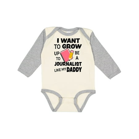 

Inktastic I Want To Grow Up To Be A Journalist Like My Daddy Gift Baby Boy or Baby Girl Long Sleeve Bodysuit