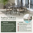 thumbnail image 4 of Hanover Traditions 7 Pcs Aluminum Outdoor Dining Set with Cast-top Table, Tan, 4 of 24