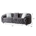thumbnail image 2 of Beyan Signature Bursa 91" Velvet Upholstered Sofa in Gray/Silver, 2 of 4