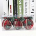thumbnail image 2 of Bola colgante, 3 piezas de bolas navideñas irrompibles a cuadros rojos, decoraciones para árboles de Navidad, decoración para fiestas en el hogar, 2067, 2 of 3