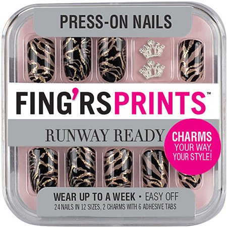 Fing'rs Prints Runway Ready Press-On Nails, Show Stopper, 26 ct