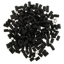 200PCS 6mm Glue Heat Shrink Tubes Micro Rings Links Beads for Hair Extensions Black