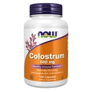 NOW Supplements, Colostrum 500 mg, Naturally occurring Immunoglobulins and Lactoferrin, 120 Veg Capsules