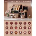 thumbnail image 3 of Makeup Organizer Black,Glass Vanity Organizer for Skincare, Perfume, Brushes & Lipsticks – Countertop Makeup Storage Box for Women, Bathroom or Dresser, 3 of 12