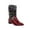 Red, variant on jovati Autumn And Winter Sequins Stitching Patent Leather Pointed Toe Boots Flat Boots