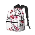 thumbnail image 2 of Daiia Cherry Blossoms School Backpack for Men Women, Unisex Large Waterproof Bookbag Schoolbag Casual Daypack for High School/College/Teens/Travel/Work Black, 2 of 8