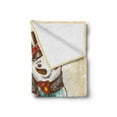 thumbnail image 2 of Snowman Soft Flannel Fleece Throw Blanket, Snowman with Winter Accessories Color Splashes Happy Xmas Sketchy, Cozy Plush for Indoor and Outdoor Use, 50" x 70", Cream Brown Blue, by Ambesonne, 2 of 6