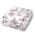 thumbnail image 2 of KLL Fleece Blanket Plush Throw Blanket Pink Butterflies (2) ,Soft Fuzzy Cozy Flannel Blanket for Couch Sofa Bed.(80"x60" ), 2 of 7