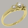 thumbnail image 4 of LBG British Made 9k Yellow Gold Cultured Pearl Womens Engagement Ring - 33 size options - Size 6, 4 of 7