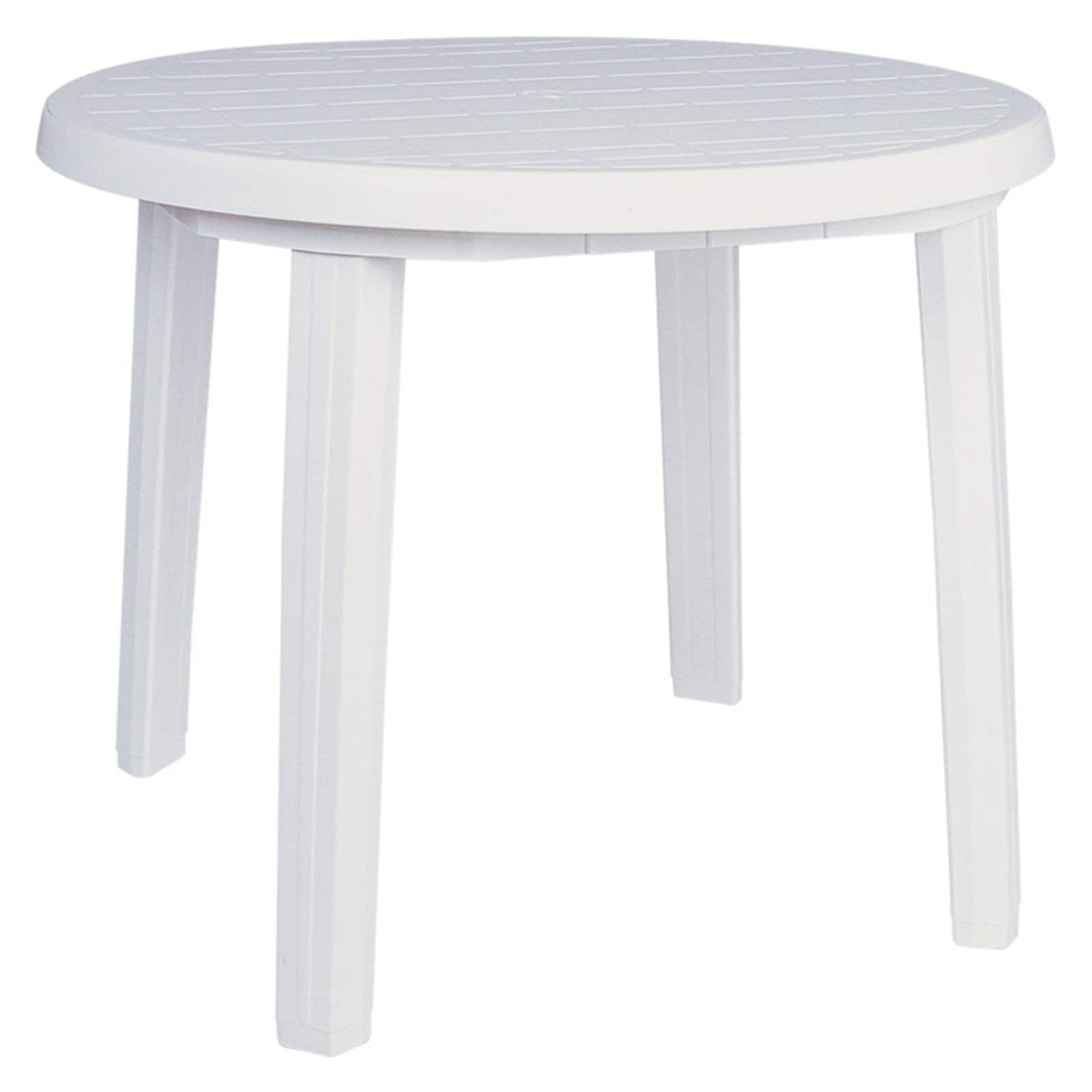 Compamia Ronda 36" Round Resin Outdoor Patio Dining Table in White - image 3 of 4