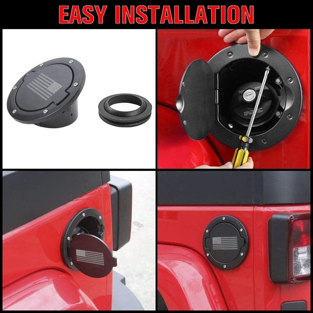 A73Q-porta De Llenado De Combustible, Tapa De Tanque De Gasolina, Accorios Para Jeep Wrangler JK Y Unlimited Sport Rubicon Sahara 2007-2017, Bandera De EE. UU. - AliExprs
