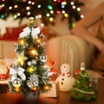 thumbnail image 3 of 15.7" Tabletop Christmas Tree Mini Pine cone Prelit Artificial Christmas Tree for Table Top Desk Party Decor, 3 of 6