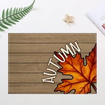 HengDidi Autumn Fall Themed Heat Insulation Placemat for Dining Table Polyester Material Home Decor Seasonal Ambiance Festive