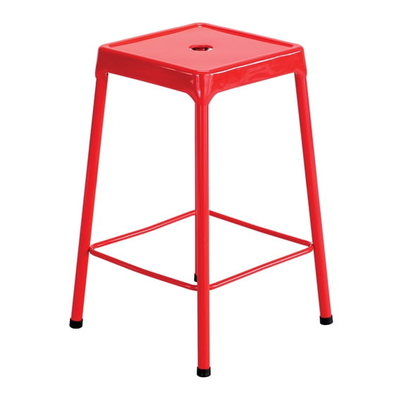 Steel Counter Stool, Red