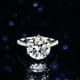 thumbnail image 1 of Anillo clásico de plata de ley s925 con seis garras, anillo de diamantes Mosan de 5 quilates, anillo de mujer, anillo de bodas con forma de huevo de paloma, 1 of 5
