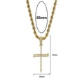 thumbnail image 3 of Letter Nail Cross Pendant Golden Color 14K Yellow Gold Material Iced Rock Street Necklace Chain Fashion Hip Hop Jewelry, 3 of 7