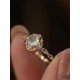 thumbnail image 3 of Creative 14k Gold & S925 Sterling Silver Flower Pattern Hollow Design Cat's Eye & Moonstone Gemstone Ring For Women, 3 of 5