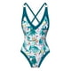 thumbnail image 1 of Qarigey Traje de baño retro vintage duradero para mujer Traje de baño con control de barriga Traje de baño de una pieza conjuntos de ropa Flores Verdes XL, 1 of 6